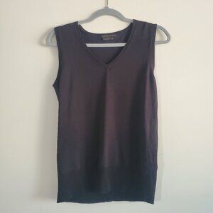 BCBGMaxAzria Women's Sleeveless Knit Top Medium Black Casual Preppy Grunge Goth